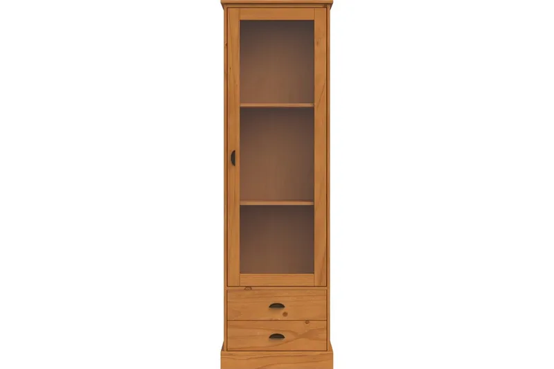 Harry Vitrineskab 55x180 cm - Natur - Opbevaring - Skab - Vitrineskabe
