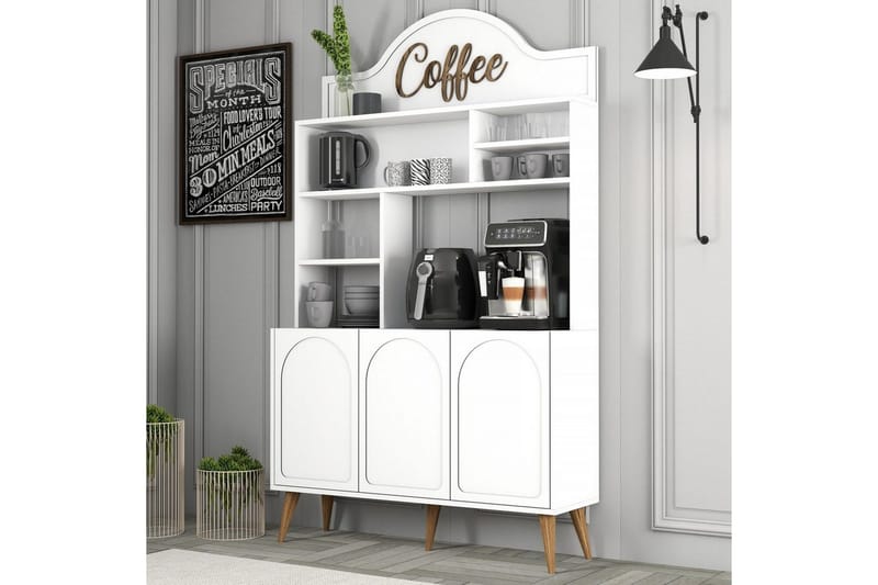 Hazim Barskab 120x202 cm - Brun/Hvid - Opbevaring - Skab - Barskab