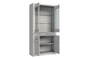 Indianapolis vitrineskab 96x42x192 cm - Brun - Opbevaring - Skab - Vitrineskabe