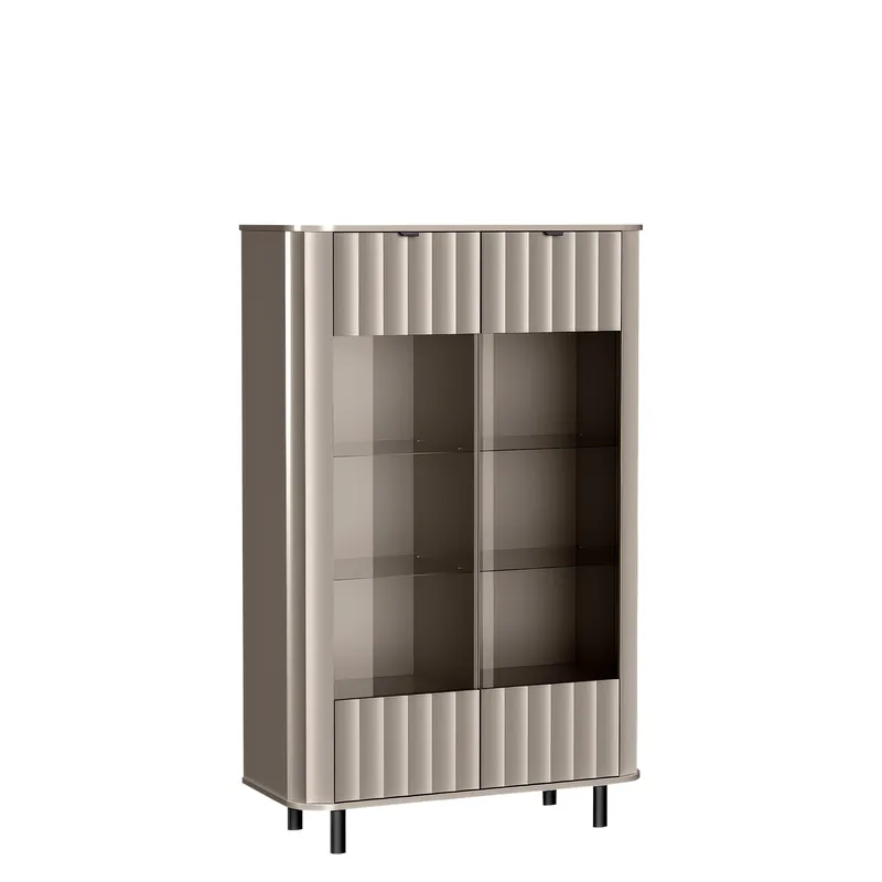 Joriel Vitrineskab 99x155 cm LED-belysning, Beige