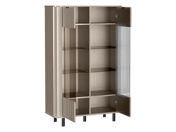Joriel Vitrineskab 99x155 cm LED-belysning - Hvid - Opbevaring - Skab - Vitrineskabe