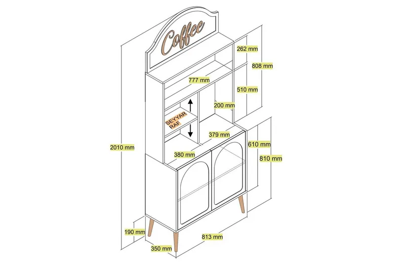 Kaffebarskab Hazim To Atlas / Rany - Atlas / Rany - Opbevaring - Skab - Barskab