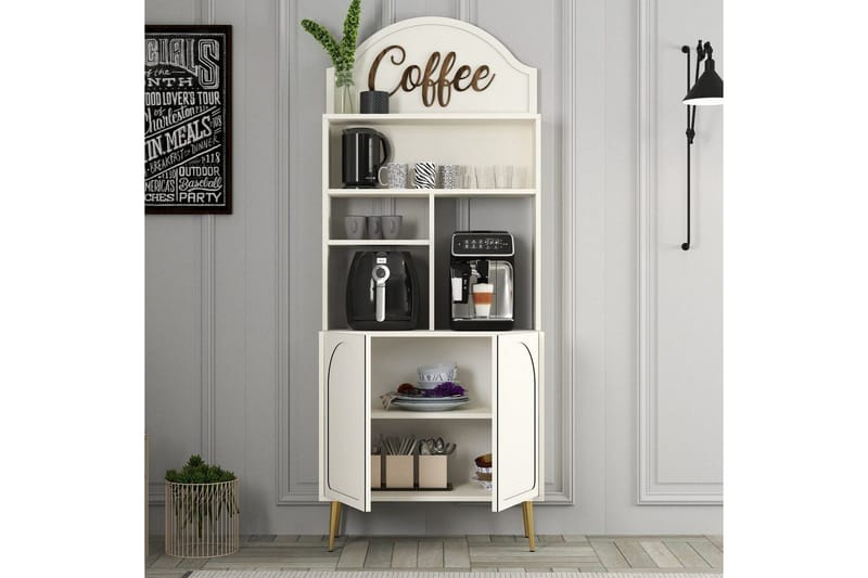 Kaffebarskab Hazim To Creme / Rany - Creme / Rany - Opbevaring - Skab - Barskab