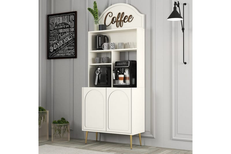 Kaffebarskab Hazim To Creme / Rany - Creme / Rany - Opbevaring - Skab - Barskab