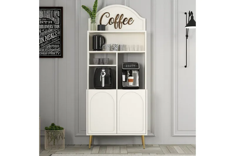 Kaffebarskab Hazim To Creme / Rany - Creme / Rany - Opbevaring - Skab - Barskab