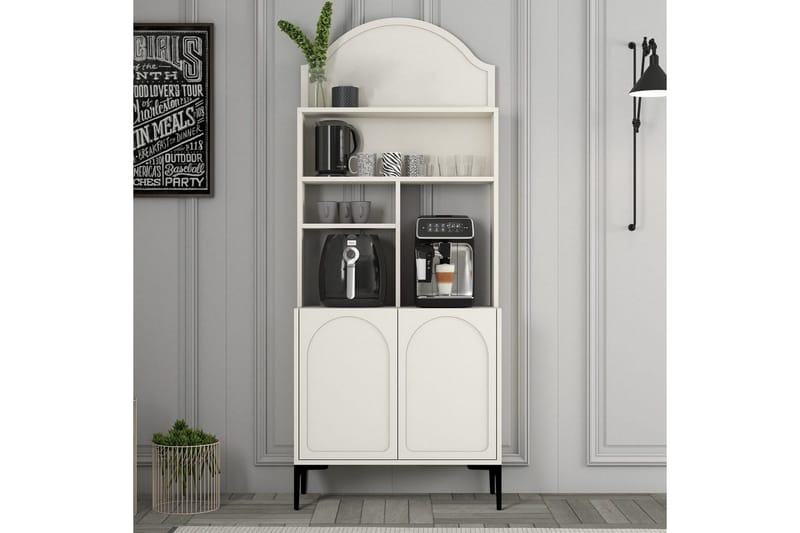 Kaffebarskab Hazim To Creme / Sort - Creme / Sort - Opbevaring - Skab - Barskab