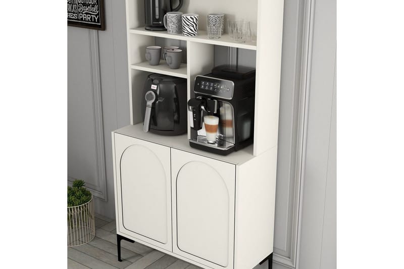 Kaffebarskab Hazim To Creme / Sort - Creme / Sort - Opbevaring - Skab - Barskab