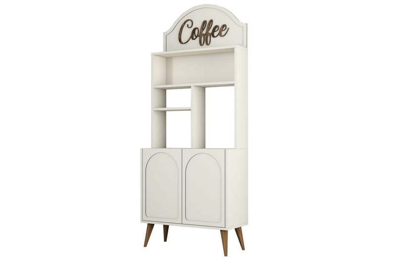 Kaffebarskab Hazim To Creme / Valnød - Creme / Valnød - Opbevaring - Skab - Barskab