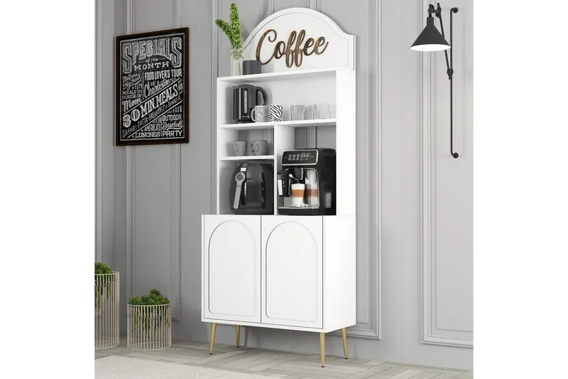 Kaffebarskab Hazim To Hvid / Rany - Hvid / Rany - Opbevaring - Skab - Barskab