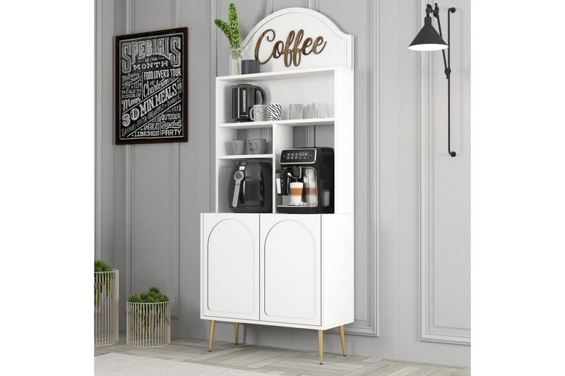 Kaffebarskab Hazim To Hvid / Rany - Hvid / Rany - Opbevaring - Skab - Barskab