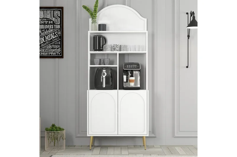 Kaffebarskab Hazim To Hvid / Rany - Hvid / Rany - Opbevaring - Skab - Barskab