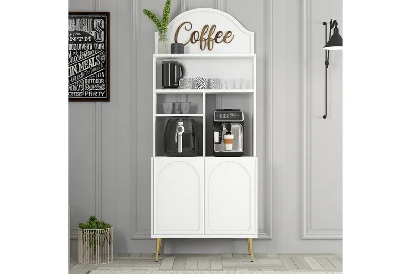 Kaffebarskab Hazim To Hvid / Rany - Hvid / Rany - Opbevaring - Skab - Barskab