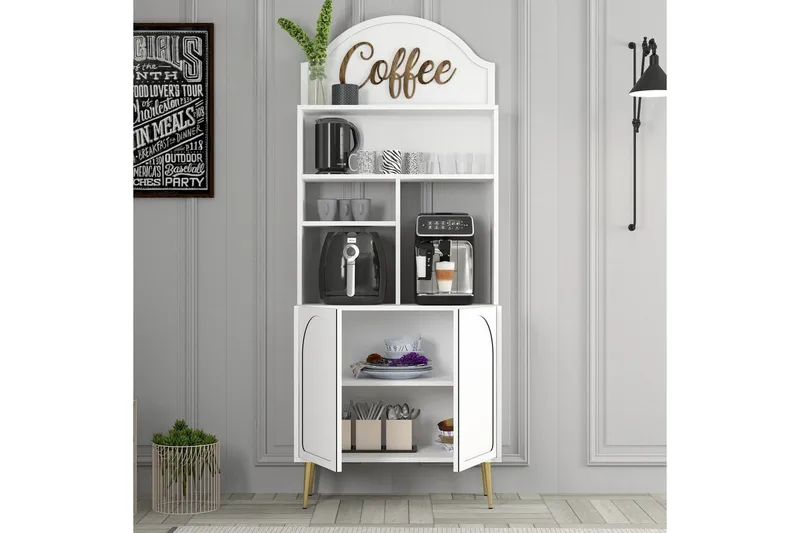 Kaffebarskab Hazim To Hvid / Rany - Hvid / Rany - Opbevaring - Skab - Barskab