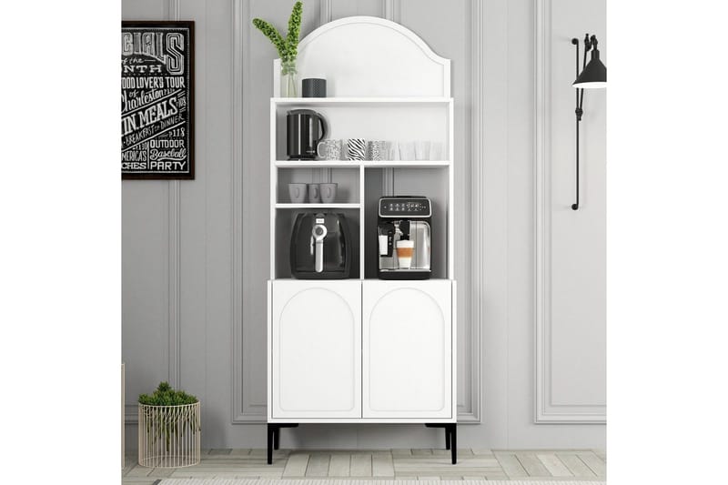 Kaffebarskab Hazim To Hvid / Sort - Hvid / Sort - Opbevaring - Skab - Barskab