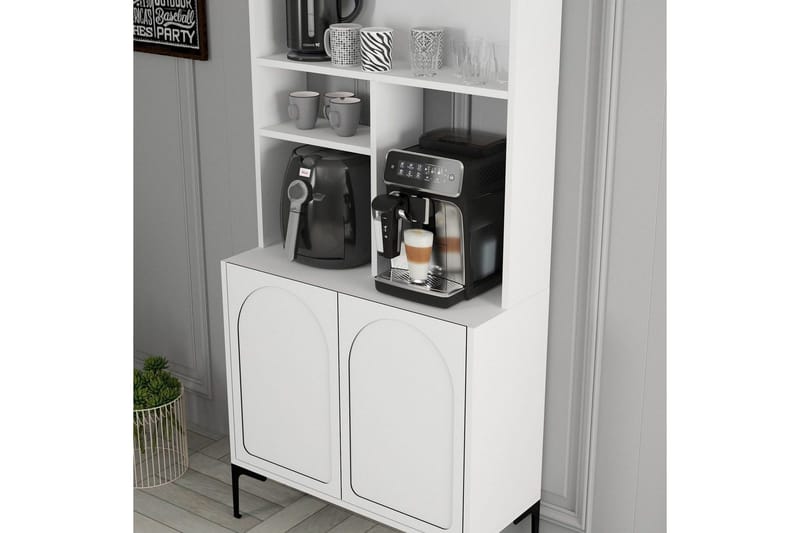 Kaffebarskab Hazim To Hvid / Sort - Hvid / Sort - Opbevaring - Skab - Barskab