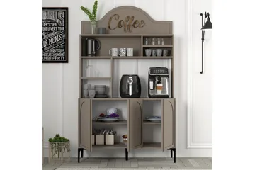 Kaffebarskab Hazim Tre Atlas / Sort - Atlas / Sort - Opbevaring - Skab - Barskab