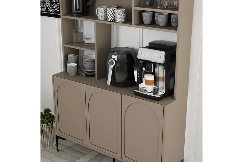 Kaffebarskab Hazim Tre Atlas / Sort - Atlas / Sort - Opbevaring - Skab - Barskab