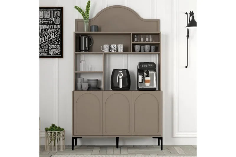 Kaffebarskab Hazim Tre Atlas / Sort - Atlas / Sort - Opbevaring - Skab - Barskab