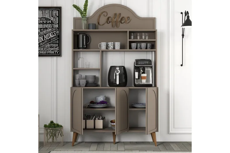 Kaffebarskab Hazim Tre Atlas / Valnød - Atlas / Valnød - Opbevaring - Skab - Barskab