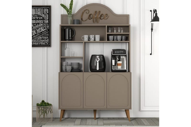 Kaffebarskab Hazim Tre Atlas / Valnød - Atlas / Valnød - Opbevaring - Skab - Barskab