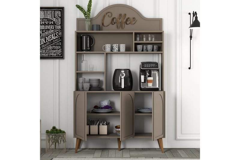 Kaffebarskab Hazim Tre Atlas / Valnød - Atlas / Valnød - Opbevaring - Skab - Barskab