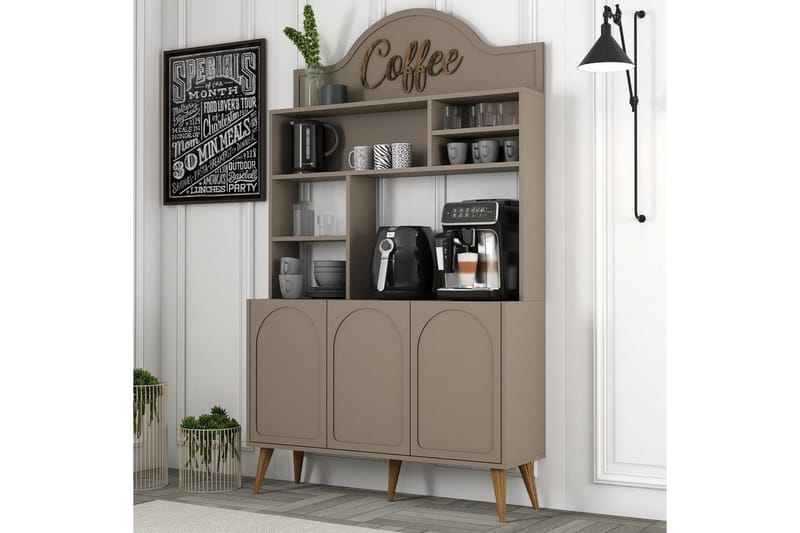 Kaffebarskab Hazim Tre Atlas / Valnød - Atlas / Valnød - Opbevaring - Skab - Barskab
