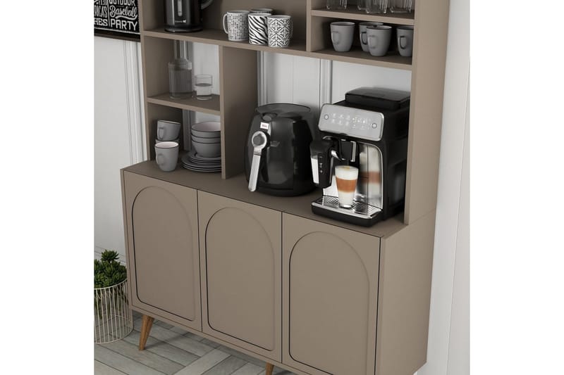 Kaffebarskab Hazim Tre Atlas / Valnød - Atlas / Valnød - Opbevaring - Skab - Barskab
