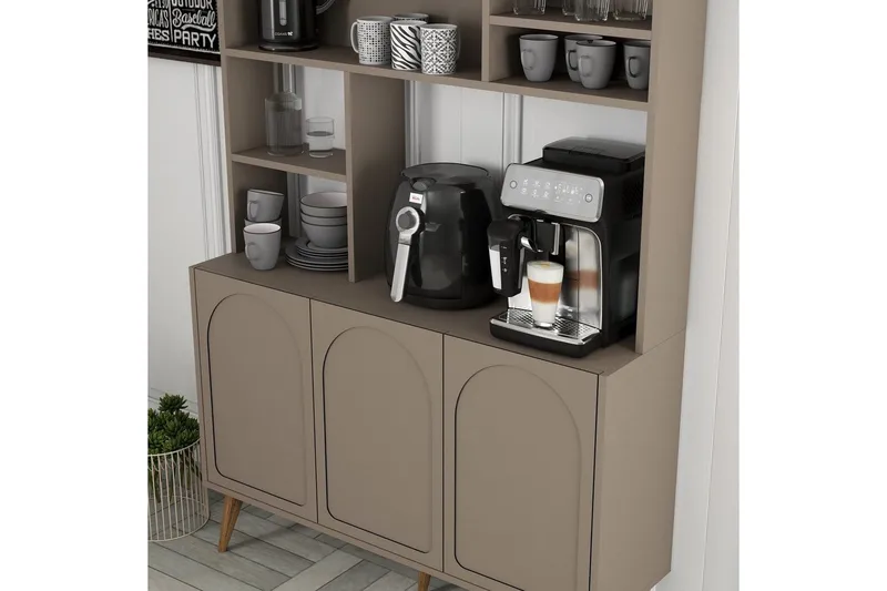 Kaffebarskab Hazim Tre Atlas / Valnød - Atlas / Valnød - Opbevaring - Skab - Barskab