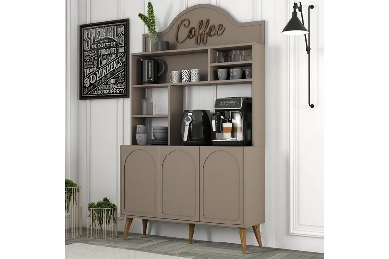 Kaffebarskab Hazim Tre Atlas / Valnød - Atlas / Valnød - Opbevaring - Skab - Barskab