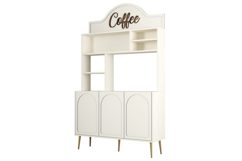 Kaffebarskab Hazim Tre Creme / Rany - Creme / Rany - Opbevaring - Skab - Barskab