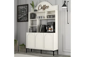 Kaffebarskab Hazim Tre Creme / Sort - Creme / Sort - Opbevaring - Skab - Barskab