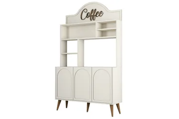 Kaffebarskab Hazim Tre Creme / Valnød