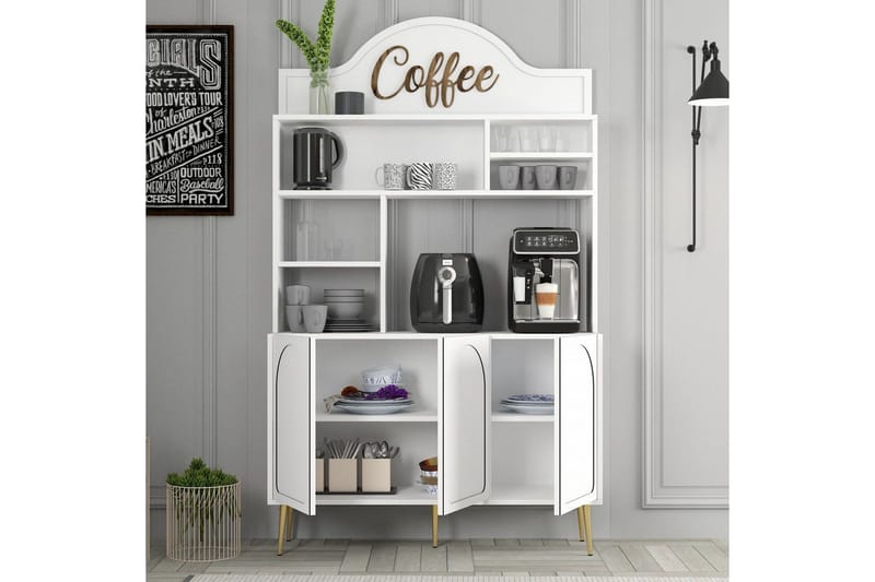 Kaffebarskab Hazim Tre Hvid / Rany - Hvid / Rany - Opbevaring - Skab - Barskab