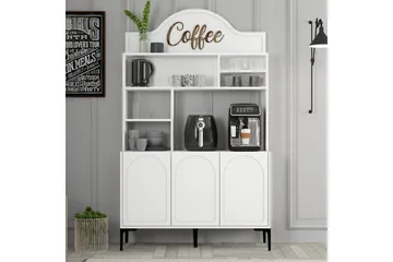 Kaffebarskab Hazim Tre Hvid / Sort - Hvid / Sort - Opbevaring - Skab - Barskab