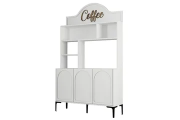 Kaffebarskab Hazim Tre Hvid / Sort