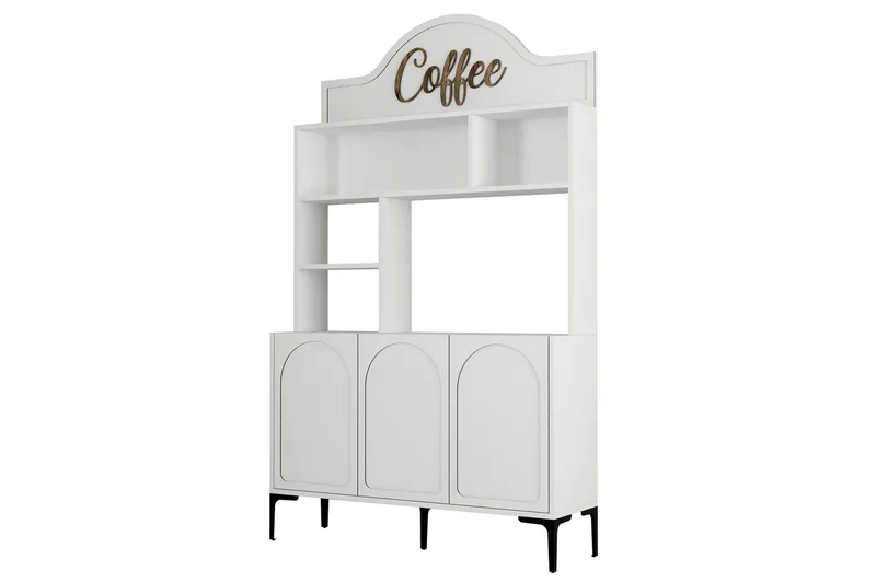 Kaffebarskab Hazim Tre Hvid / Sort - Hvid / Sort - Opbevaring - Skab - Barskab