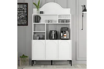 Kaffebarskab Hazim Tre Hvid / Sort - Hvid / Sort - Opbevaring - Skab - Barskab