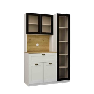 Kaffestation Hanah Home Nero (120 x 191,8 x 44 cm) Hvid - Hvid - Opbevaring - Skab - Vitrineskabe