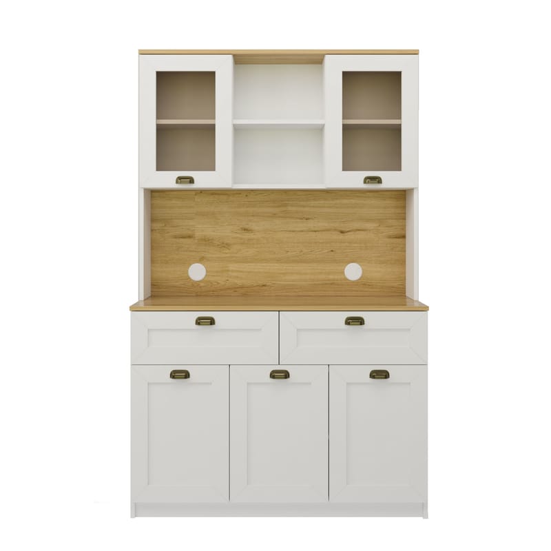 Kaffestation Hanah Home Vionna (120 x 191,8 x 44 cm) Hvid - Hvid - Opbevaring - Skab - Vitrineskabe
