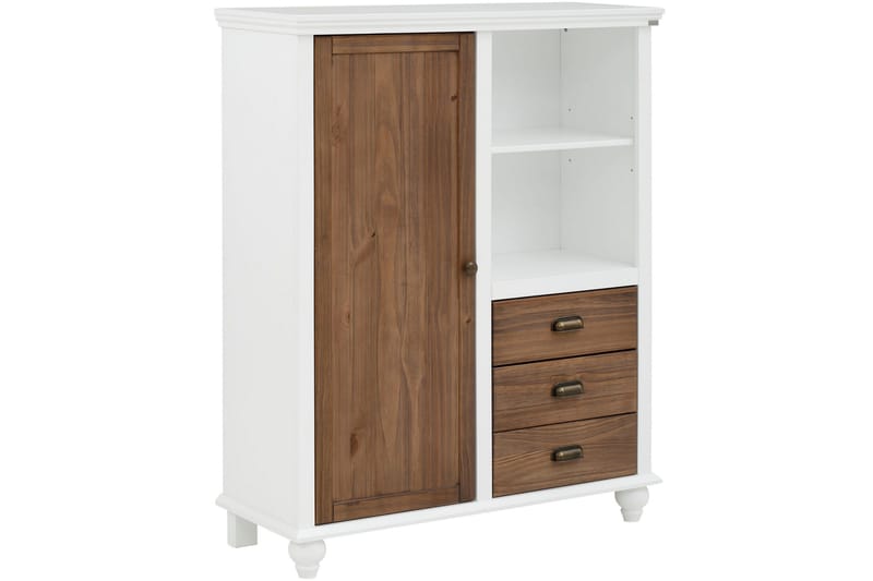 Kagami Highboard, Hvid/Brun