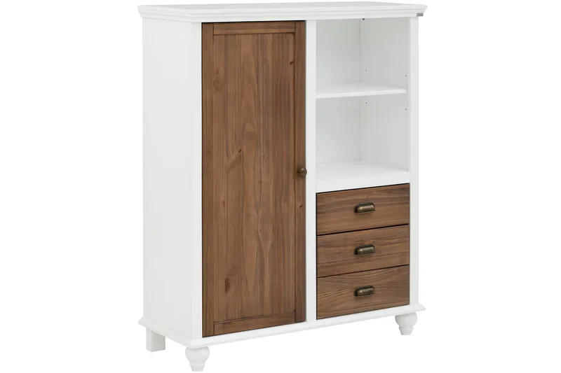 Kagami Highboard, Hvid/Brun