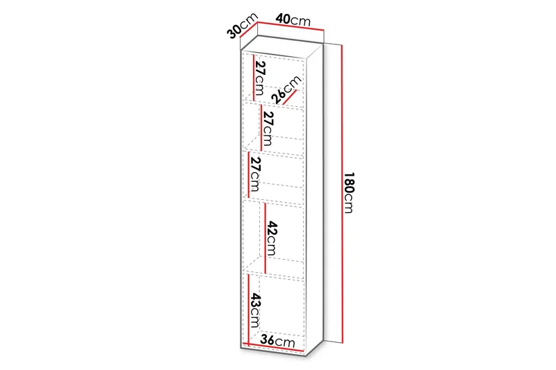 Kangana Vitrineskab 40x180 cm - Beige - Opbevaring - Skab - Vitrineskabe
