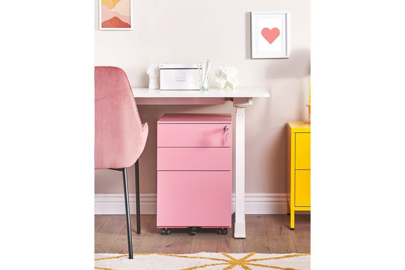 Kontorskab Cami Rosa - Rosa - Opbevaring - Opbevaringsmøbler - Kommode - Arkivskabe