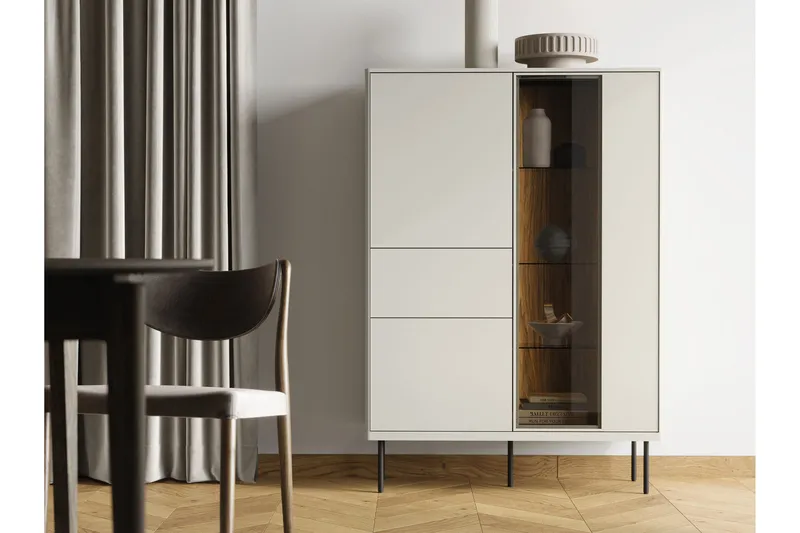 Levisa Vitrineskab 98x140 cm - Kashmir - Opbevaring - Skab - Vitrineskabe