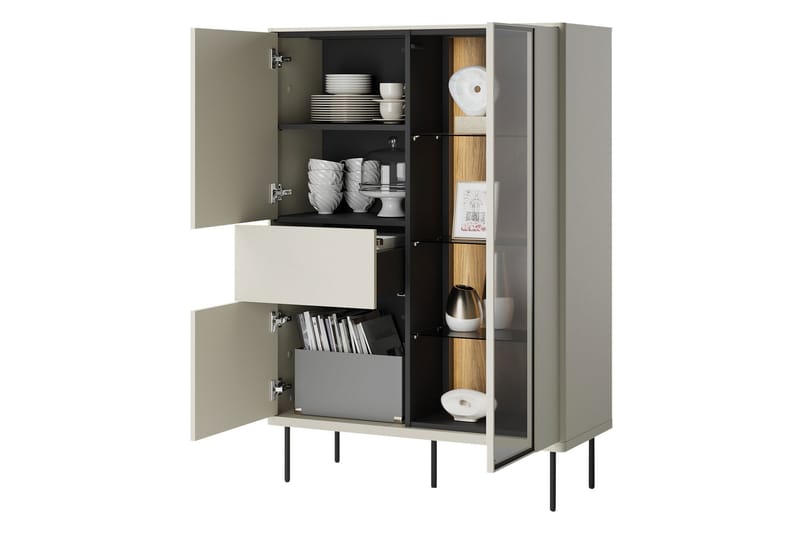 Levisa Vitrineskab 98x140 cm - Kashmir - Opbevaring - Skab - Vitrineskabe