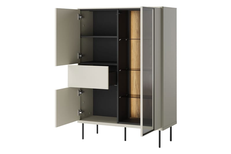 Levisa Vitrineskab 98x140 cm - Kashmir - Opbevaring - Skab - Vitrineskabe