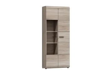 Link Vitrineskab 80x37x194 cm - Beige / Grå - Opbevaring - Skab - Vitrineskabe