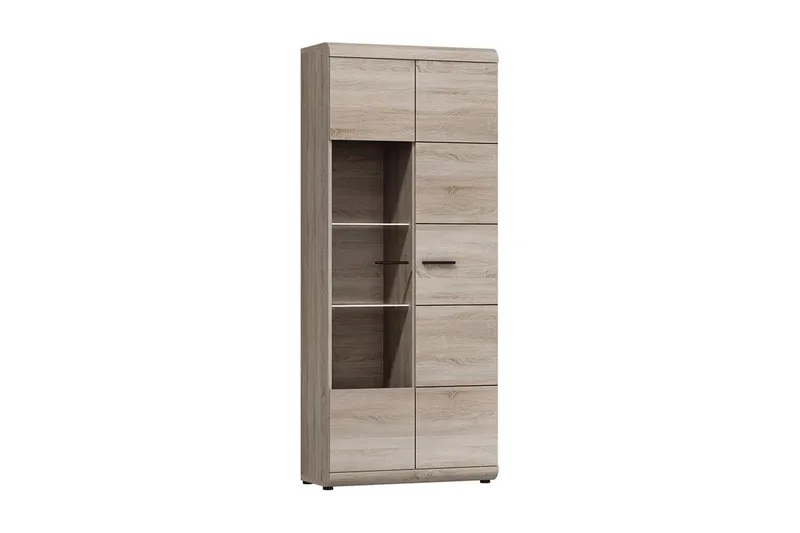 Link Vitrineskab 80x37x194 cm - Beige / Grå - Opbevaring - Skab - Vitrineskabe