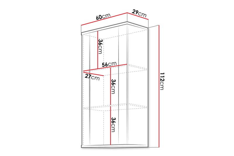 Lyrosen Vitrinskåp 60x112 cm - Beige - Opbevaring - Skab - Vitrineskabe