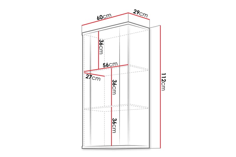 Lyrosen Vitrinskåp 60x112 cm - Beige - Opbevaring - Skab - Vitrineskabe